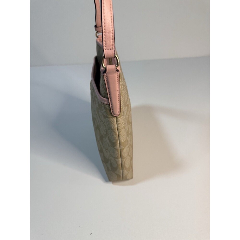 Coach Beige Signature Crossbody with Pink Trim - Picture 14 of 16